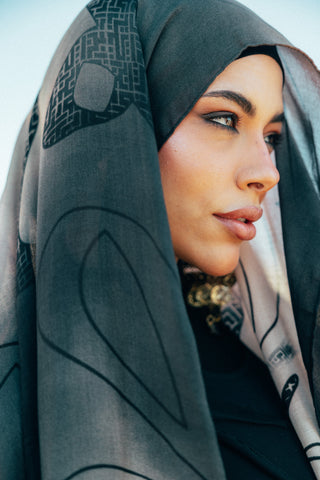 Bayan printed premium modal scarf with breathable lightweight drape by WOROOD