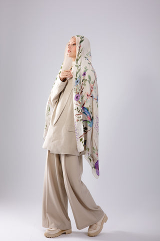 Alaria printed premium modal scarf with breathable lightweight drape by WOROOD