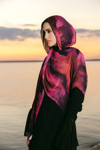 Jumrah printed premium modal scarf with breathable lightweight drape by WOROOD