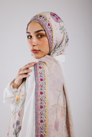 Rosalie Blush printed premium modal scarf with breathable lightweight drape by WOROOD