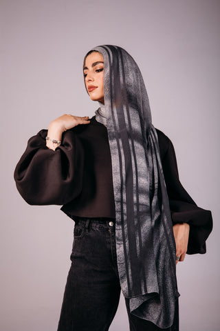 Earth Dusk printed premium modal scarf with breathable lightweight drape by WOROOD