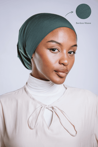 Forest Green Premium Bamboo Inner Cap with breathable lightweight comfort by WOROOD