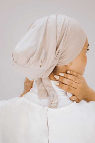 Frappé premium bamboo scarf set with matching bamboo inner cap and breathable lightweight drape by WOROOD