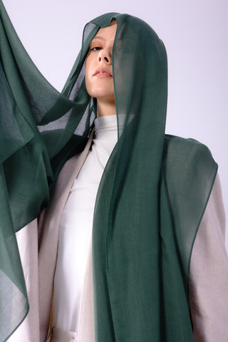 Worood Forest Green Premium Bamboo Scarf– Bold & Chic