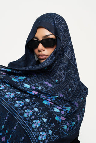 Midnight Charm Printed Premium Modal Scarf by WOROOD