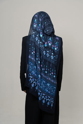 Midnight Charm Printed Premium Modal Scarf by WOROOD