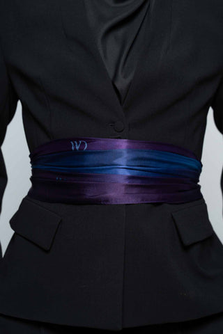 Beau bleu Premium Silk Scarf by WOROOD