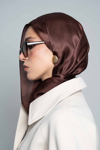 Chocolate Premium Silk Scarf by WOROOD