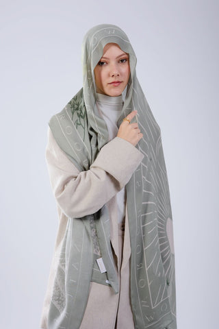 Sage modal scarf from Worood House showing fluid drape and breathable texture.