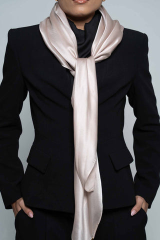 Champagne Square Silk Scarf by WOROOD