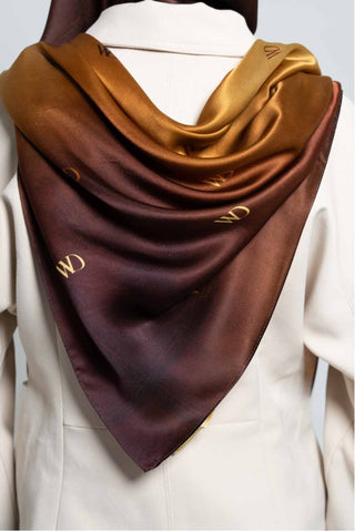 Jour Doré Square Silk Scarf by WOROOD