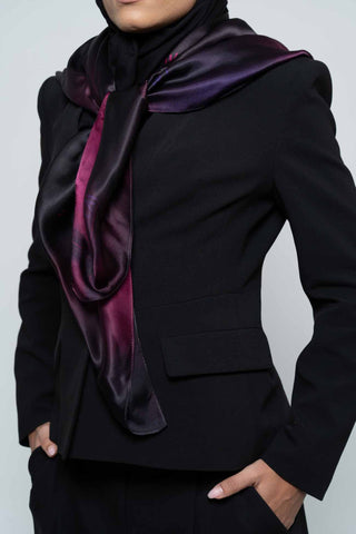 Rouge Nuit Square Silk Scarf by WOROOD
