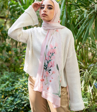 WOROOD Rose Petals Chiffon Scarf